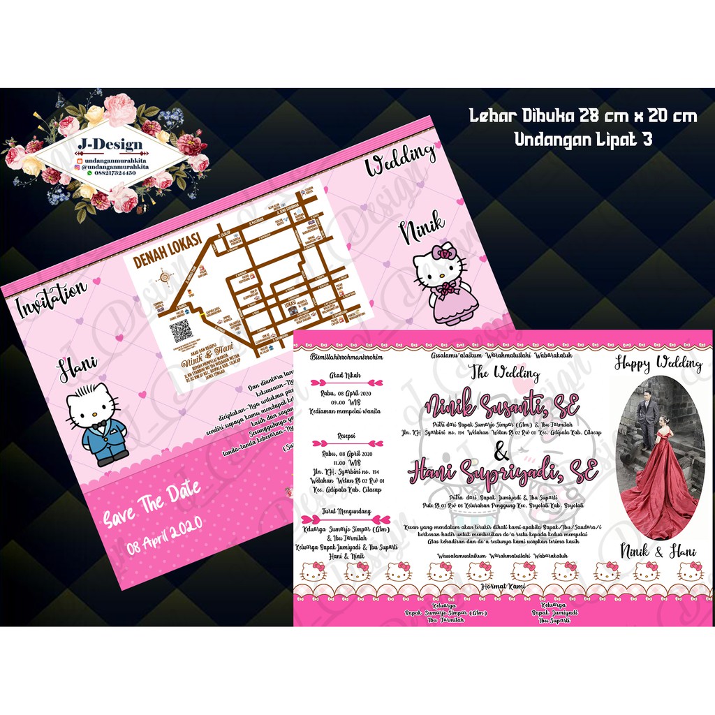 Detail Undangan Pernikahan Hello Kitty Nomer 4