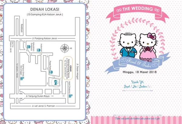 Detail Undangan Pernikahan Hello Kitty Nomer 29