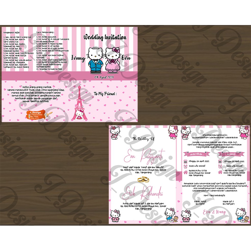 Detail Undangan Pernikahan Hello Kitty Nomer 31