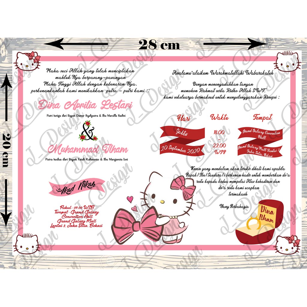 Detail Undangan Pernikahan Hello Kitty Nomer 37
