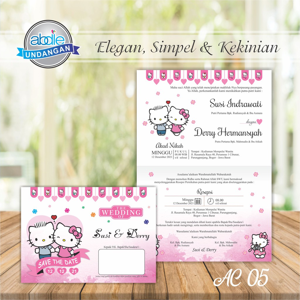Detail Undangan Pernikahan Hello Kitty Nomer 5