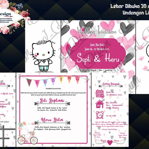 Detail Undangan Pernikahan Hello Kitty Nomer 41