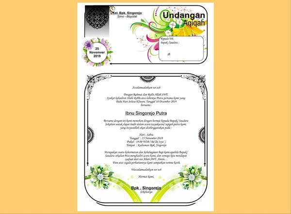 Detail Undangan Untuk Acara Aqiqah Nomer 38