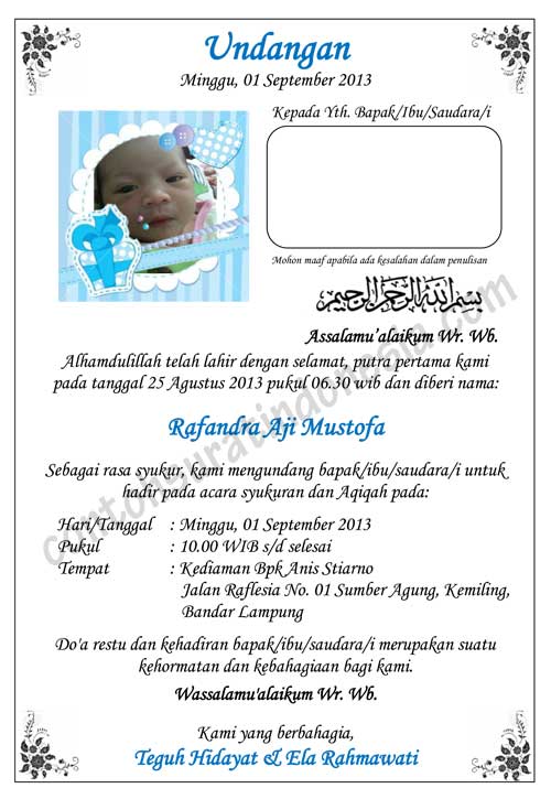 Detail Undangan Untuk Acara Aqiqah Nomer 4