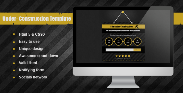 Detail Under Construction Web Page Template Free Download Nomer 9