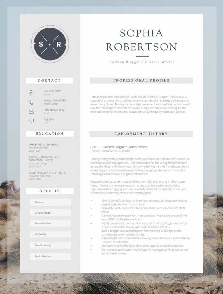 Detail Unique Curriculum Vitae Template Nomer 24