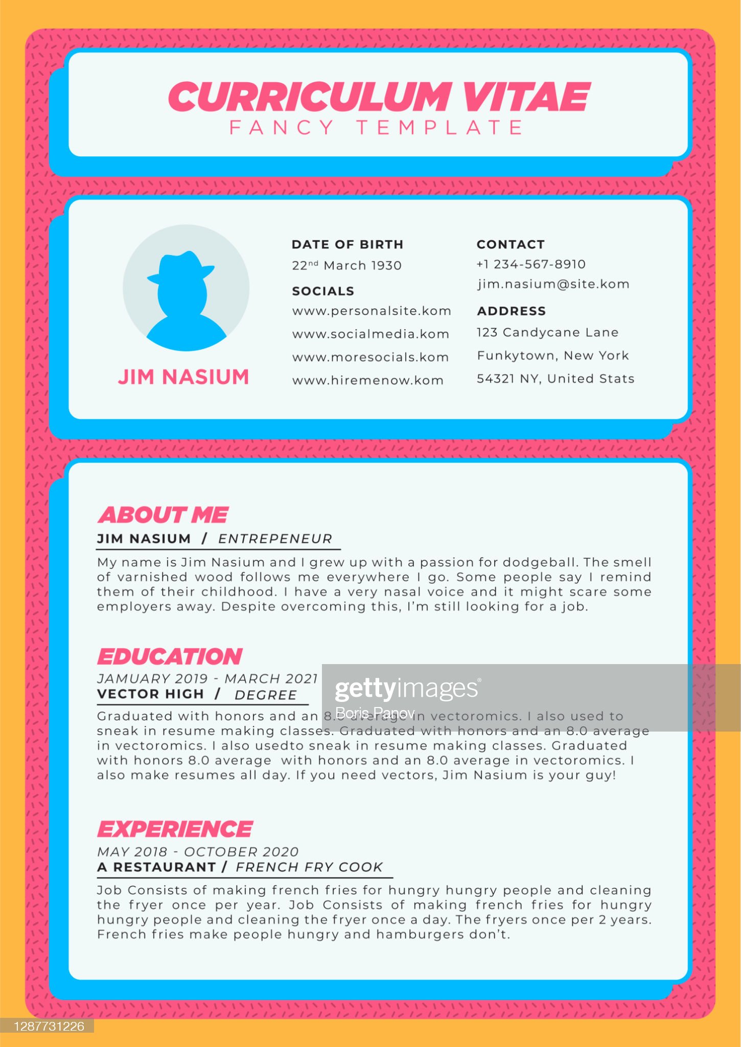 Detail Unique Curriculum Vitae Template Nomer 50