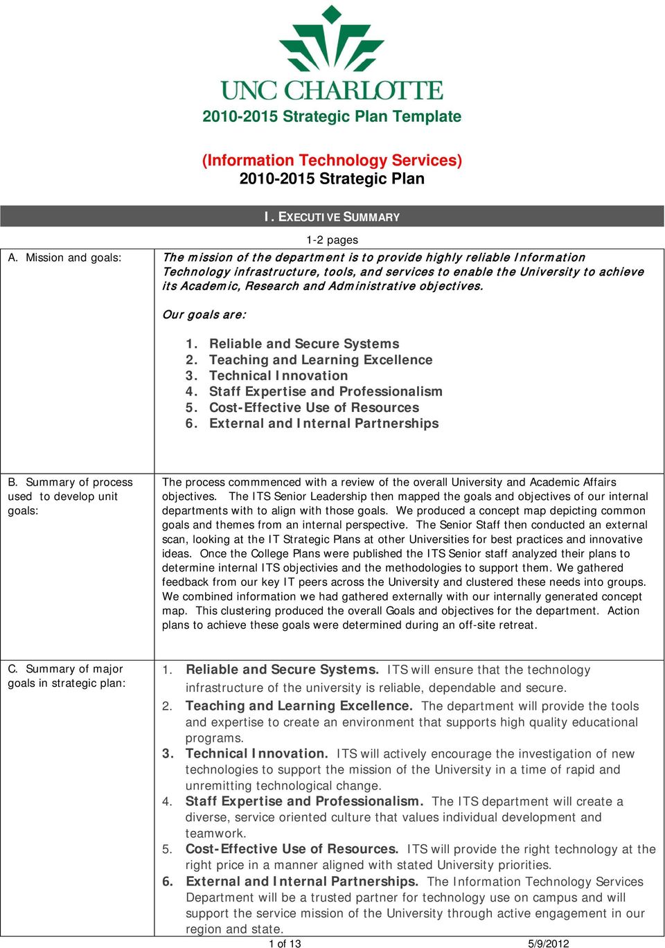 Detail University Strategic Plan Template Nomer 50