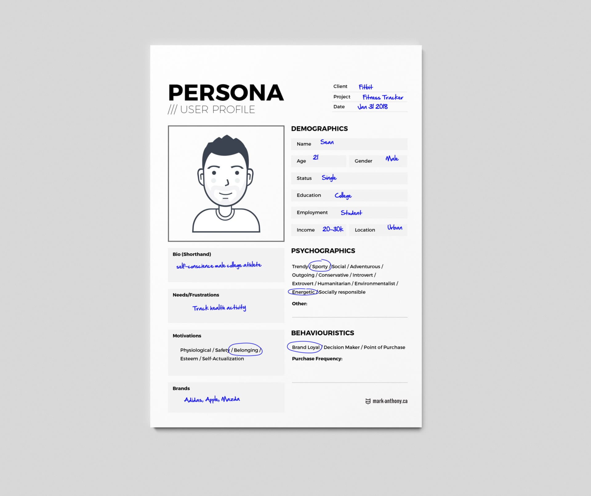 Detail User Persona Template Nomer 19