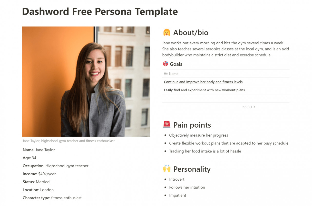 Detail User Persona Template Nomer 46