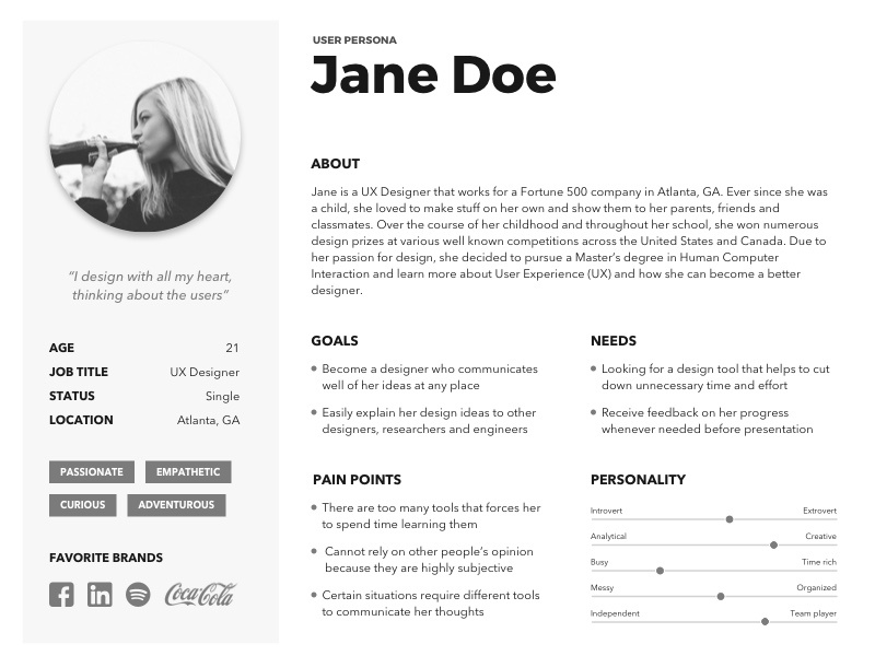 Detail User Persona Template Word Nomer 18