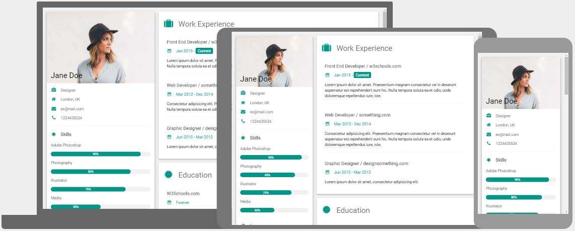 User Profile Page Html Template W3schools - KibrisPDR