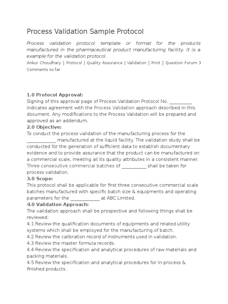 Detail Validation Protocol Template Nomer 5