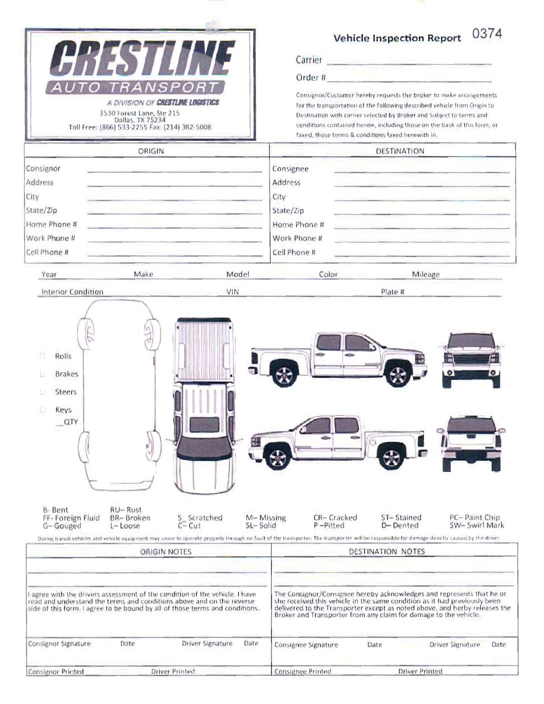 Detail Vehicle Condition Report Template Nomer 12