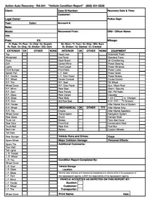 Detail Vehicle Condition Report Template Nomer 23