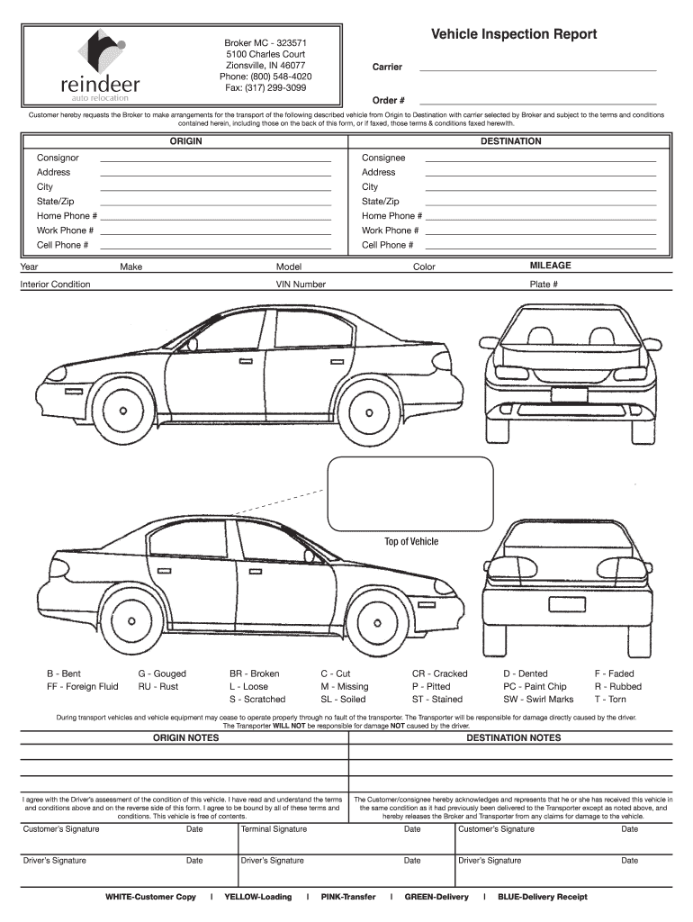 Detail Vehicle Condition Report Template Nomer 35