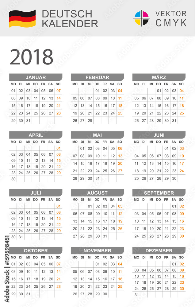 Detail Vektor Kalender 2018 Nomer 35