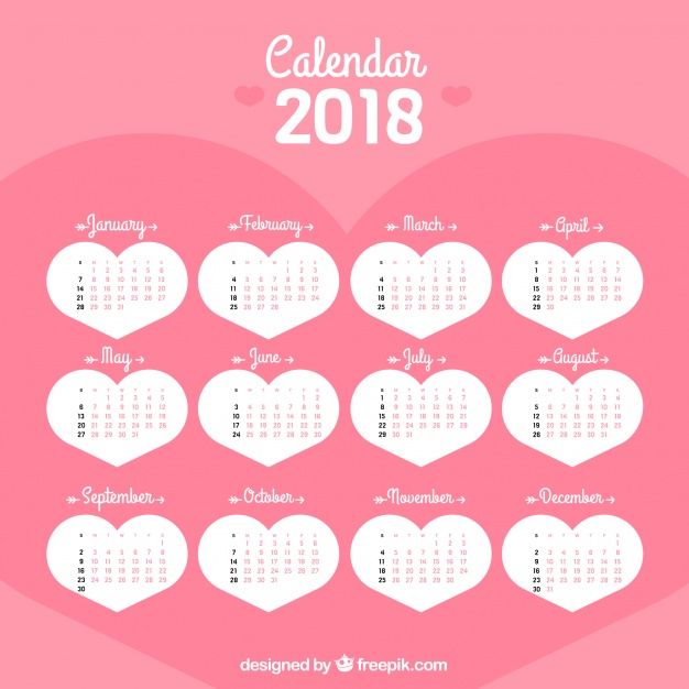 Detail Vektor Kalender 2018 Nomer 6