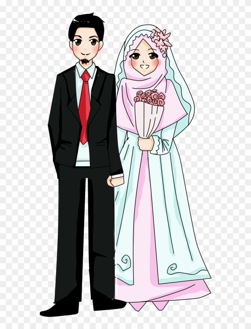 Detail Vektor Kartun Pengantin Muslimah Png Nomer 2