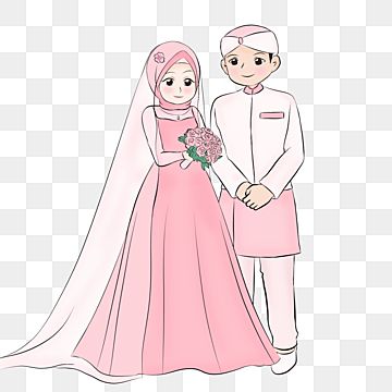 Detail Vektor Kartun Pengantin Muslimah Png Nomer 19