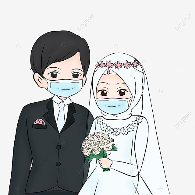 Detail Vektor Kartun Pengantin Muslimah Png Nomer 6