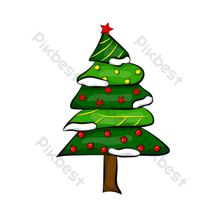 Detail Vektor Pohon Natal Nomer 12