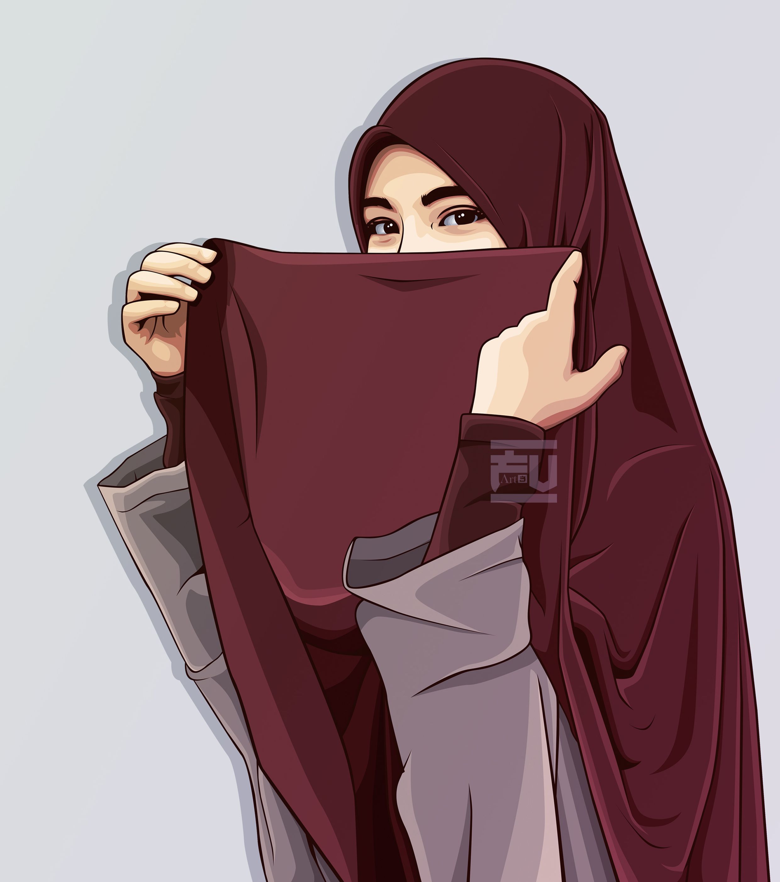 Detail Vektor Wanita Hijab Nomer 2