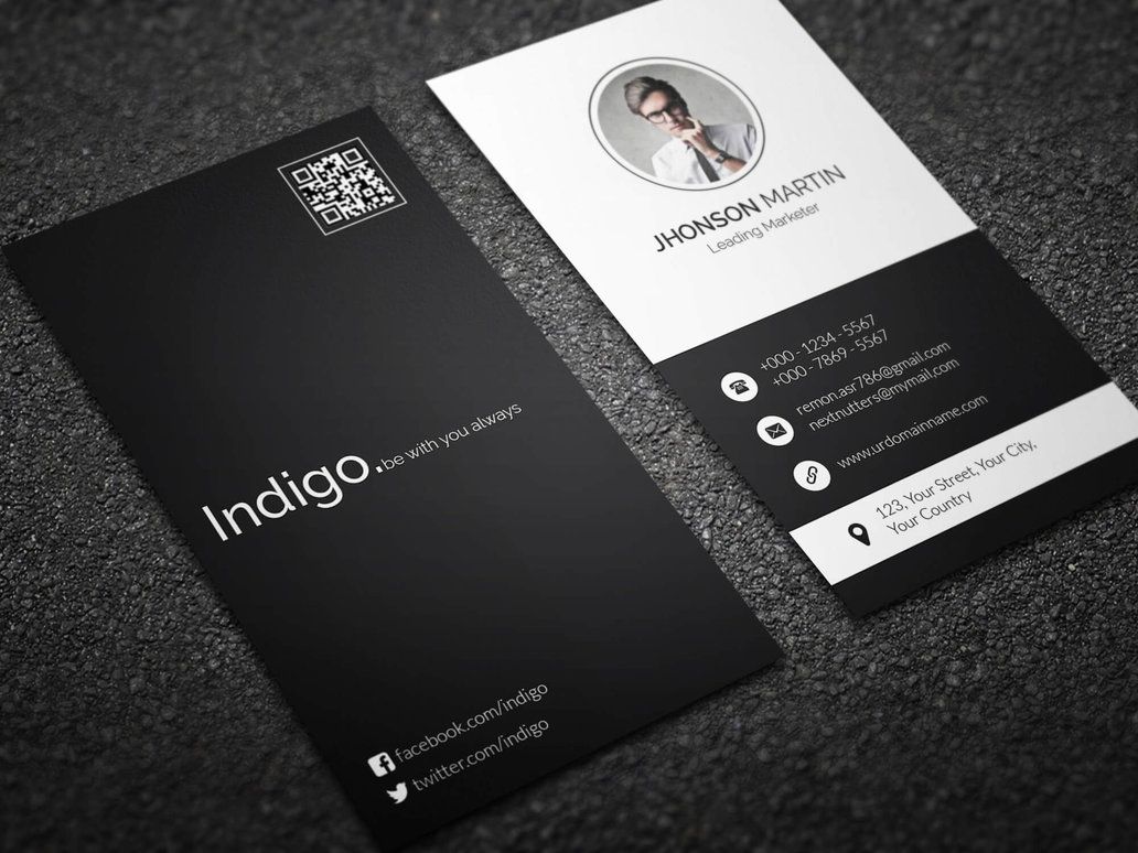Download Vertical Business Card Template Nomer 3