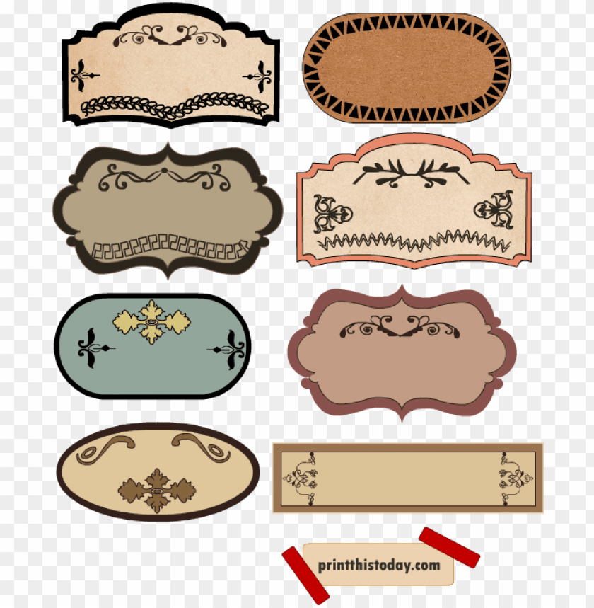 Detail Vintage Name Tags Template Nomer 3