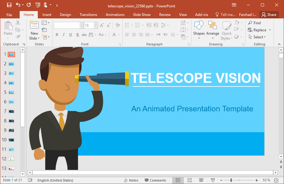 Detail Vision Powerpoint Template Free Nomer 16