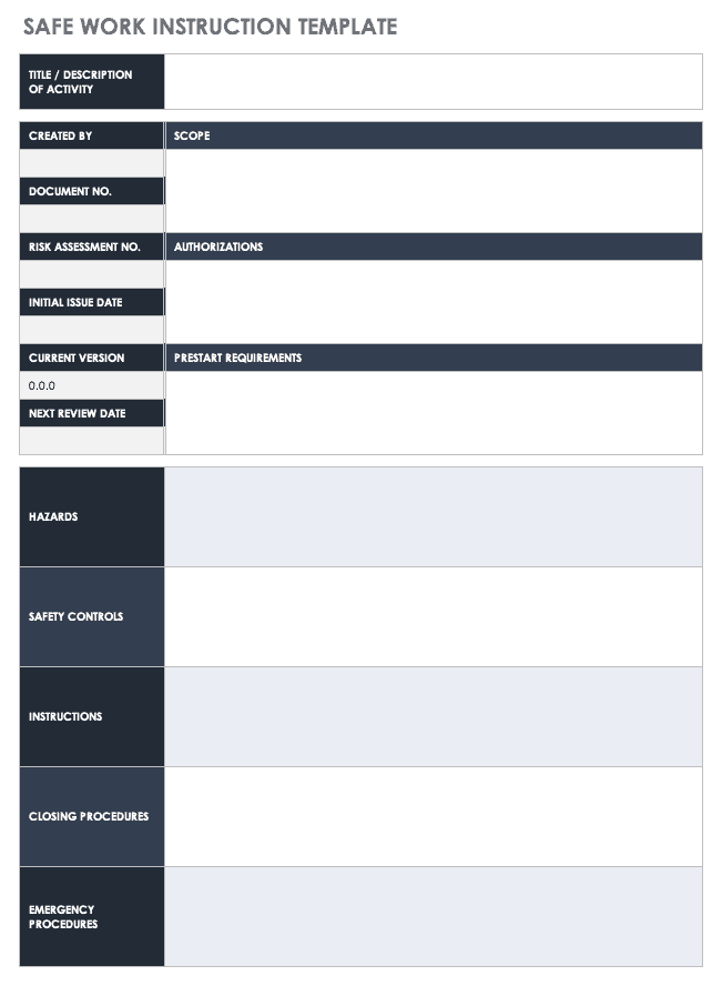 Detail Visual Work Instruction Template Nomer 2