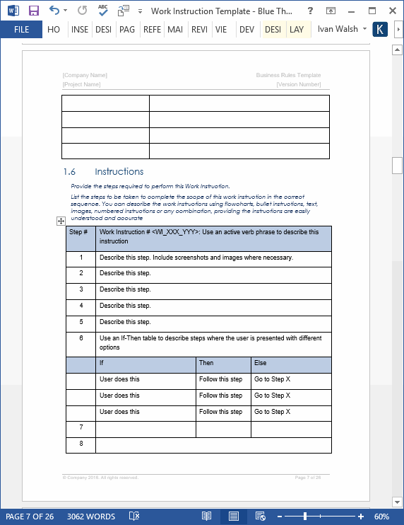 Detail Visual Work Instruction Template Nomer 18