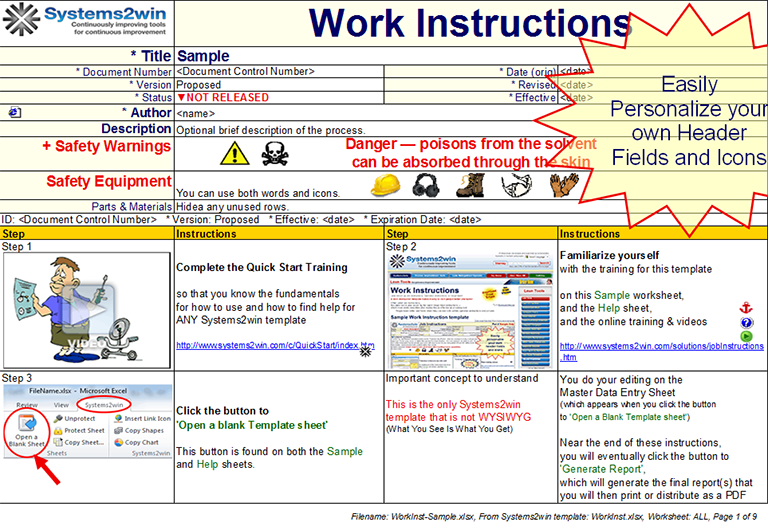 Detail Visual Work Instruction Template Nomer 4