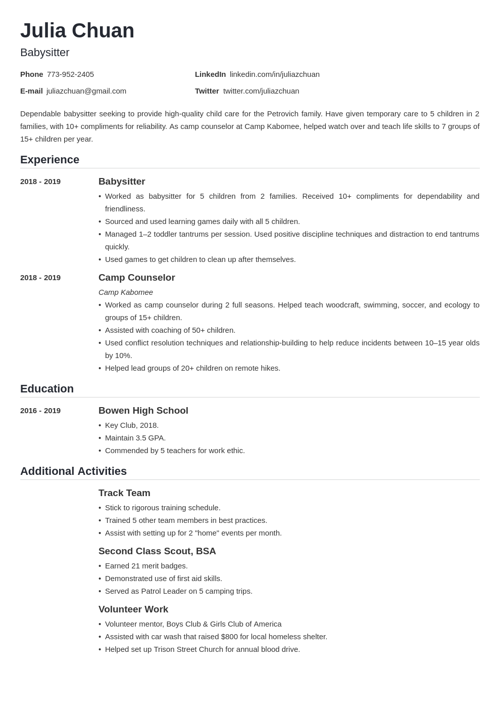 Detail Volunteer Resume Template Nomer 22