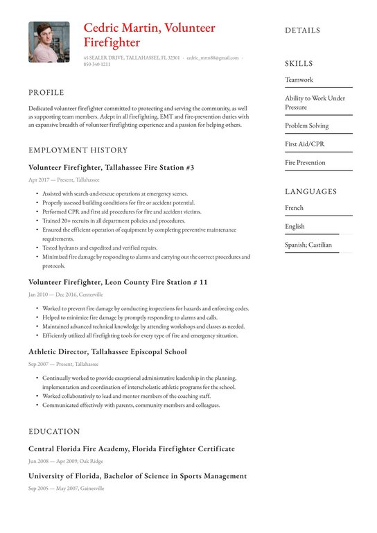 Detail Volunteer Resume Template Nomer 44