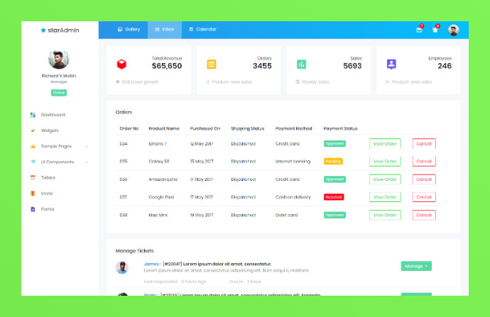 Detail Vue Admin Template Nomer 47