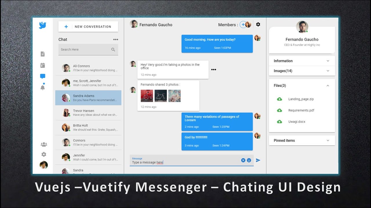 Detail Vuetify Chat Template Nomer 9