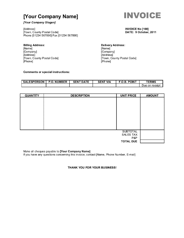 Detail W9 Invoice Template Nomer 27