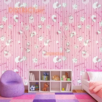 Detail Wallpaper Dinding Kamar Tidur Hello Kitty Nomer 31