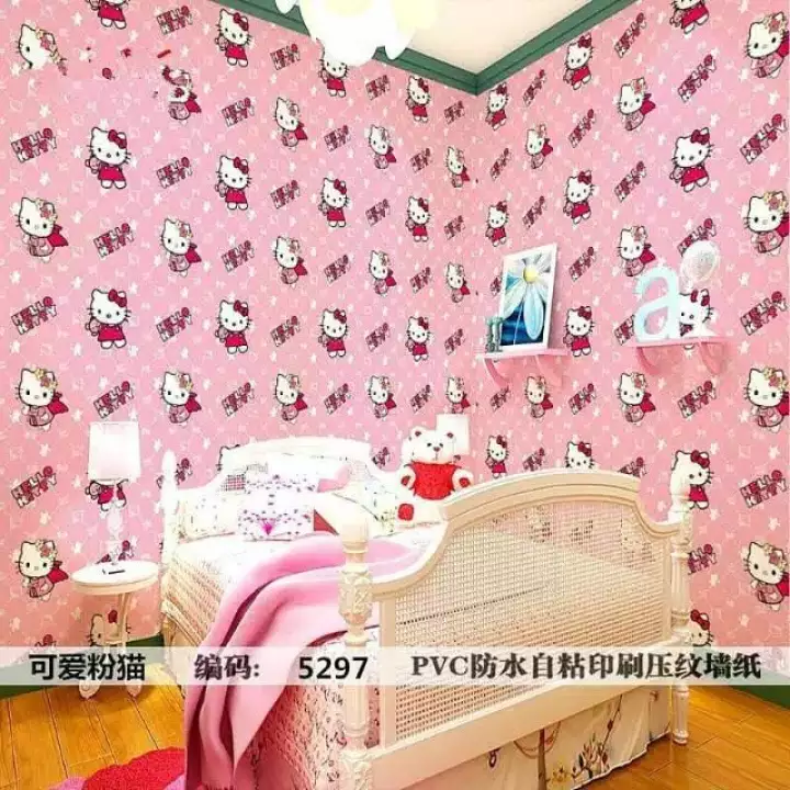 Detail Wallpaper Dinding Kamar Tidur Hello Kitty Nomer 56