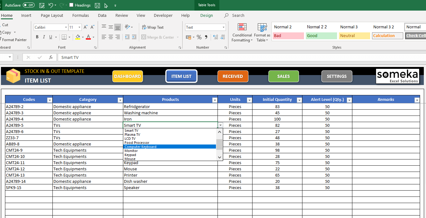 Detail Warehouse Management System Excel Template Nomer 15