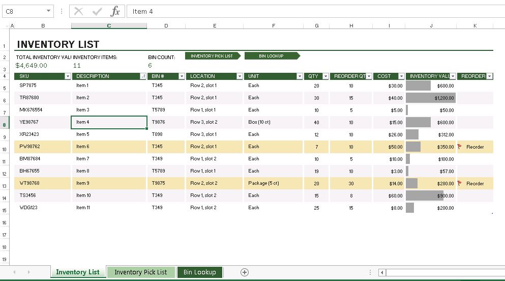 Detail Warehouse Management System Excel Template Nomer 5