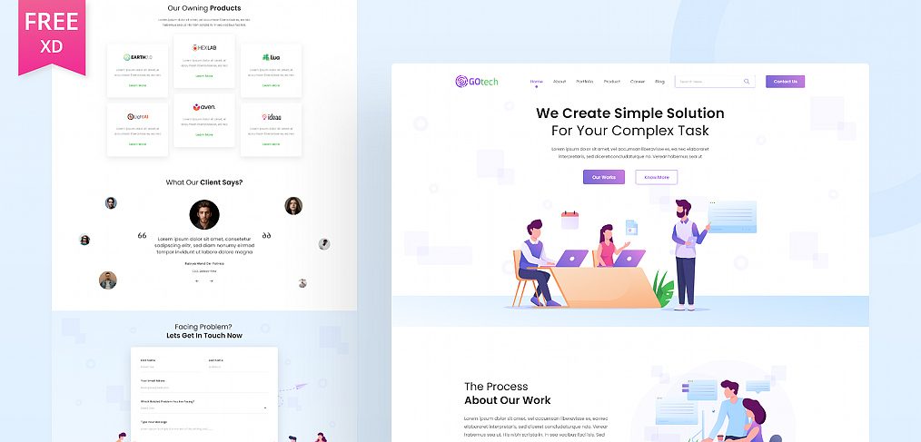 Detail Web Design Template Xd Nomer 14