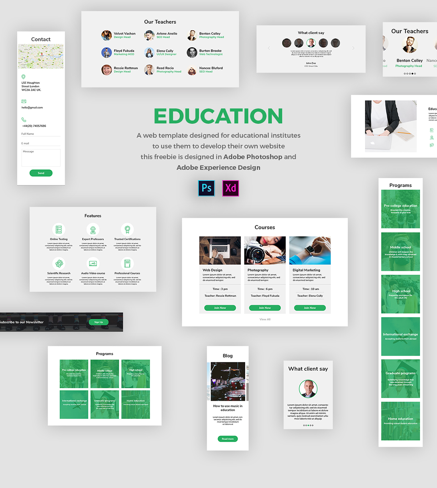 Detail Web Design Template Xd Nomer 15