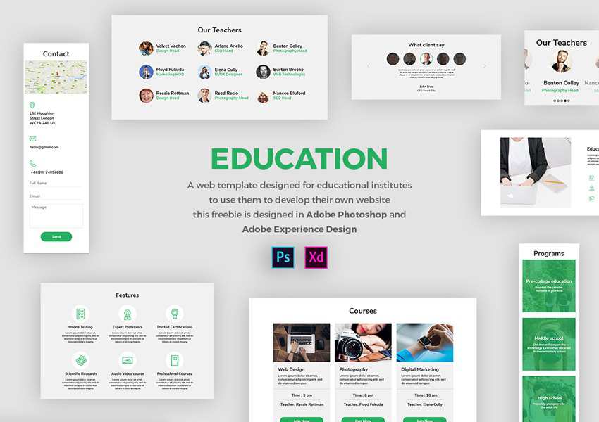 Detail Web Design Template Xd Nomer 30
