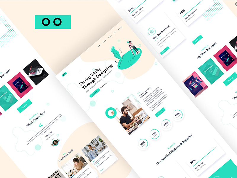 Detail Web Design Template Xd Nomer 42
