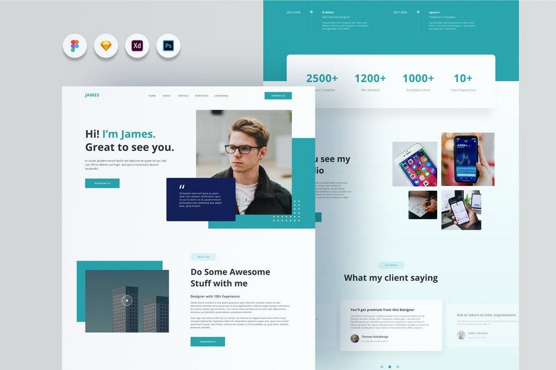 Detail Web Design Template Xd Nomer 6