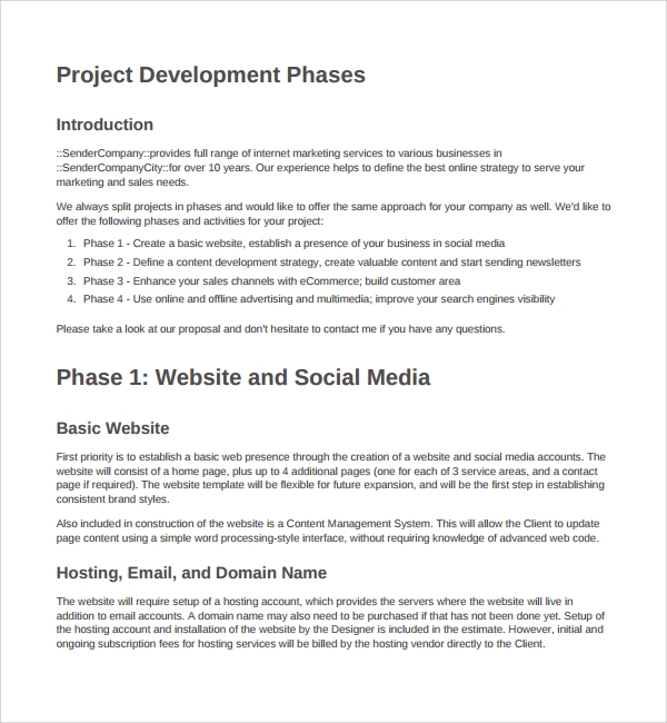 Detail Web Development Proposal Template Nomer 15