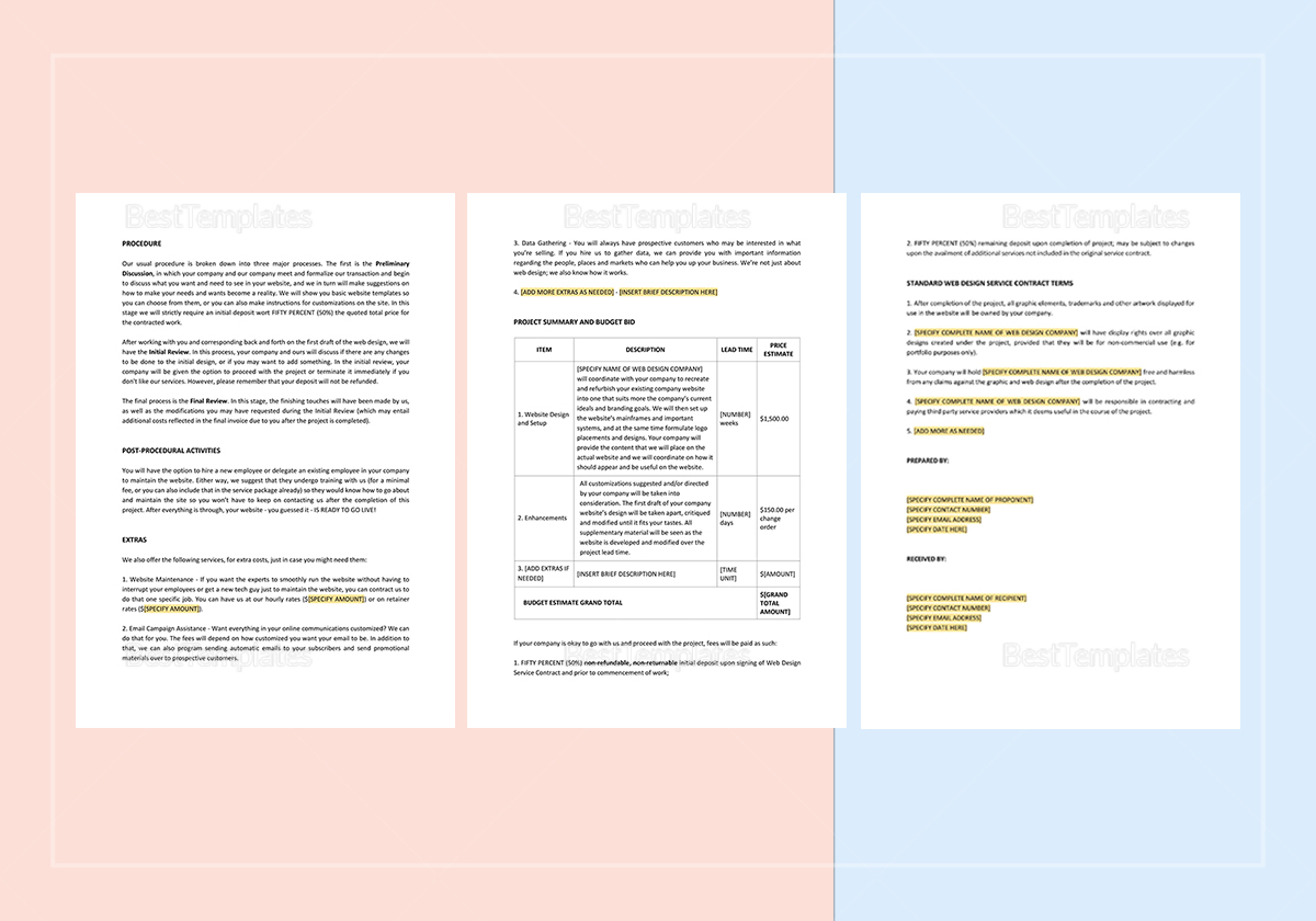 Detail Web Development Proposal Template Nomer 34