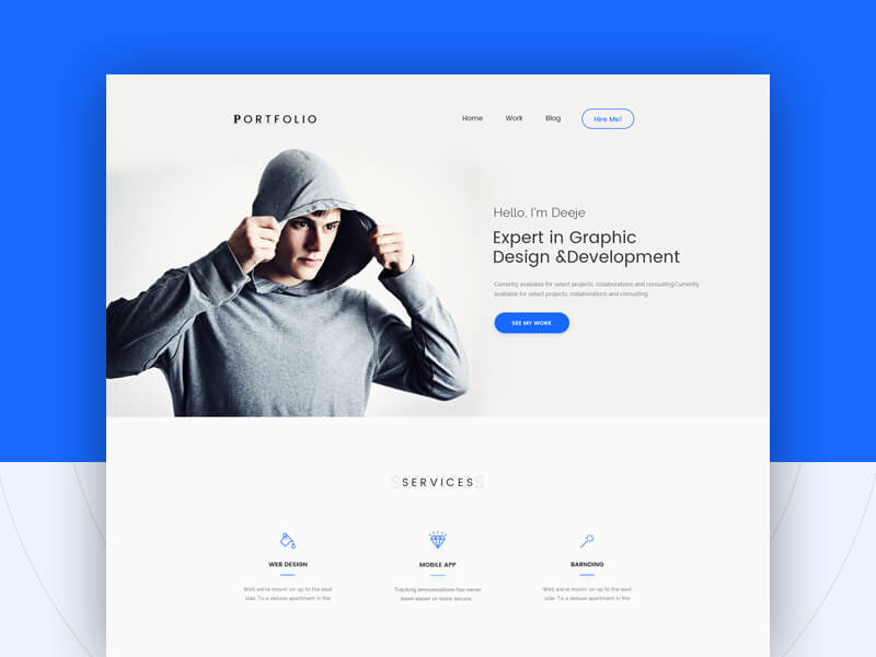 Detail Web Portfolio Template Nomer 9